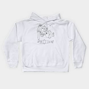 Describing Swimming Fish Doodle Kids Hoodie